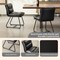 Set of 2/4 Mid-Century Modern Leatherette Solid Back Dining Chair with V-shaped Solidwood Legs